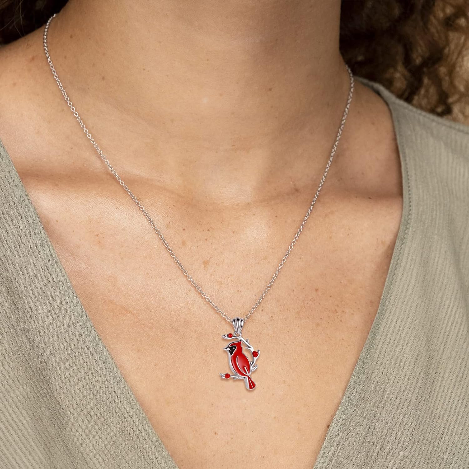 Cardinal Memorial Necklace | Zinc Alloy 3