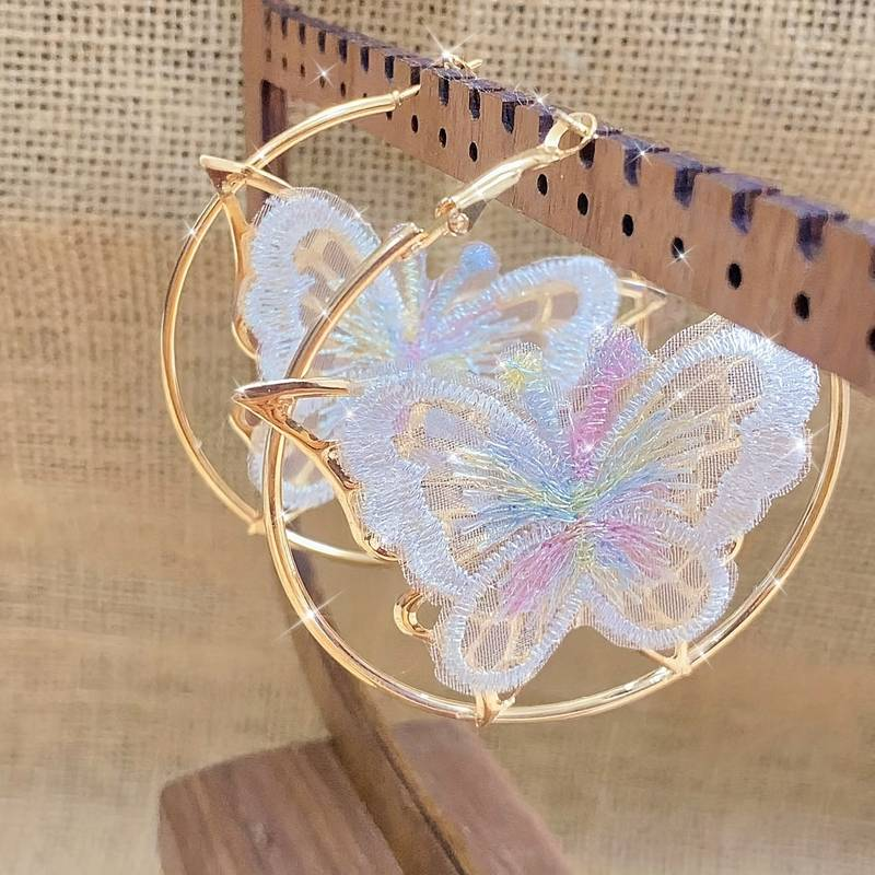 Carla | Vintage Earrings | Butterfly Hoop Earrings | Handcrafted Jewelry 0