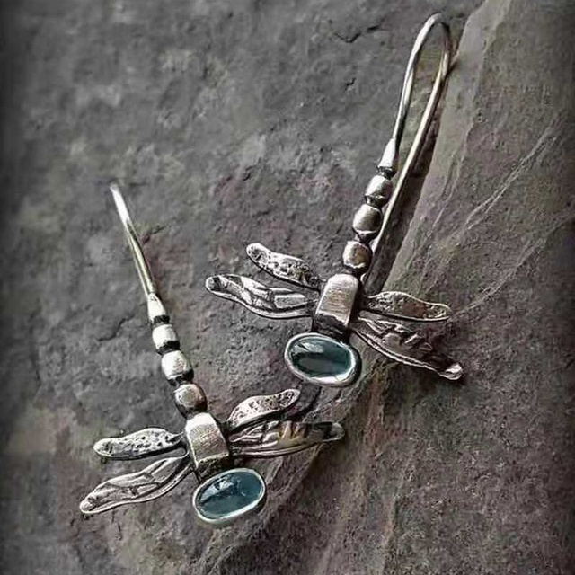 Carla | Vintage Earrings | Silver Jewelry | Dragonfly Design 0