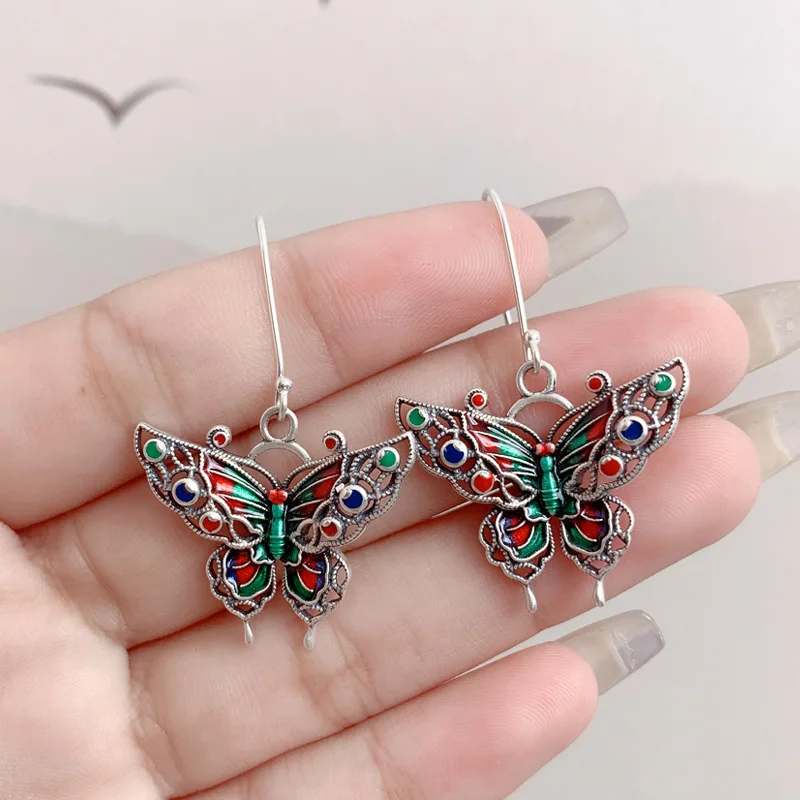 Carla's Unique Vintage Butterfly Earrings | Colorful Jewelry | Handmade Accessories | Artisan Craftsmanship 0