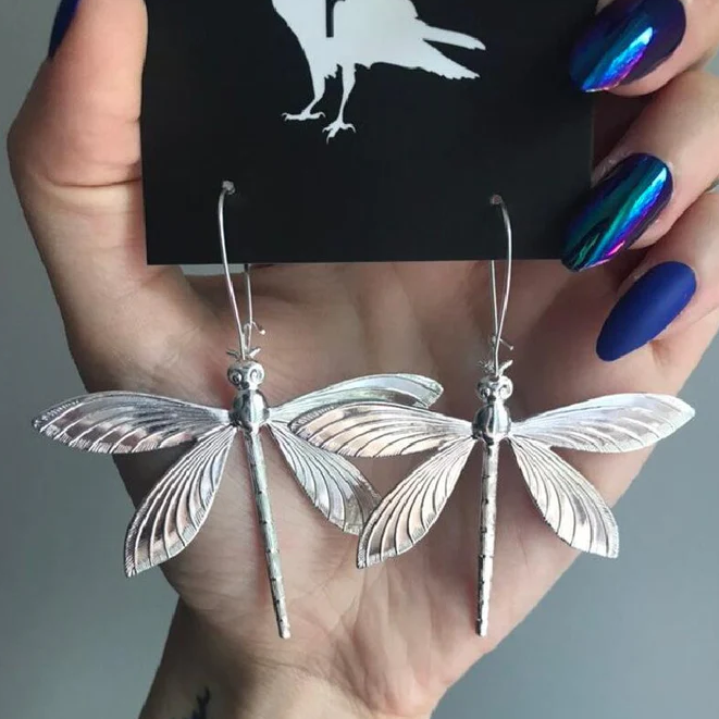 Carla's Unique Vintage Silver Dragonfly Earrings | Handmade Jewelry | Artisan Craftsmanship | Timeless Design 0