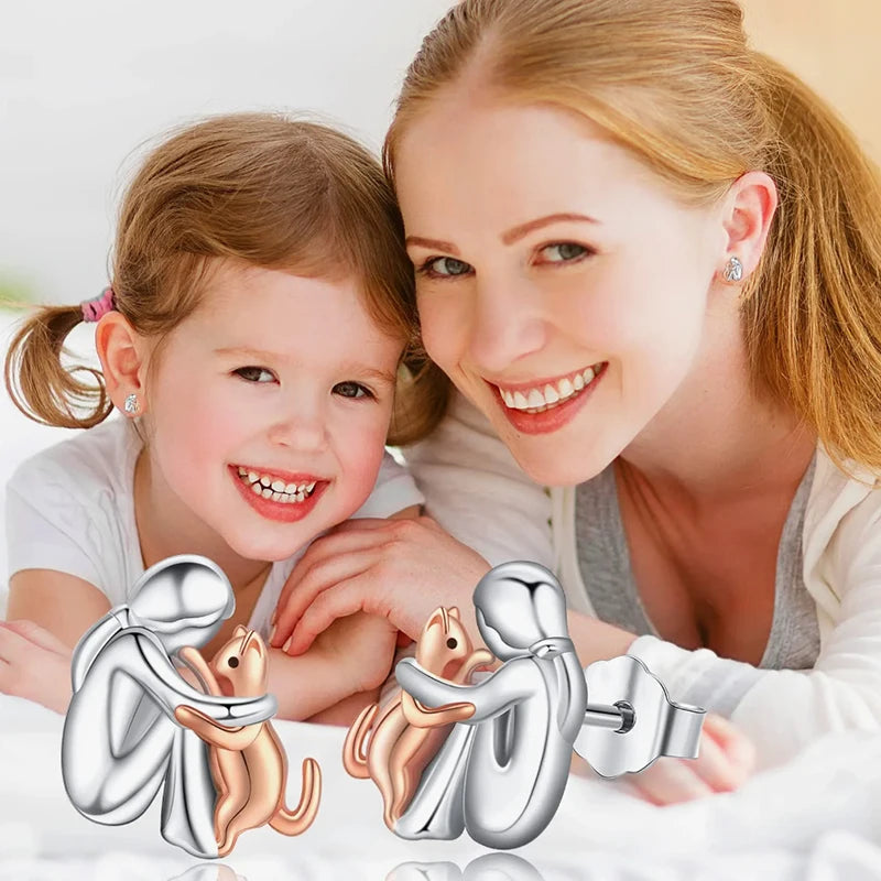 Cat Lover's Delight | Two-Tone Earrings | Heartwarming Jewelry | Unique Gift 2