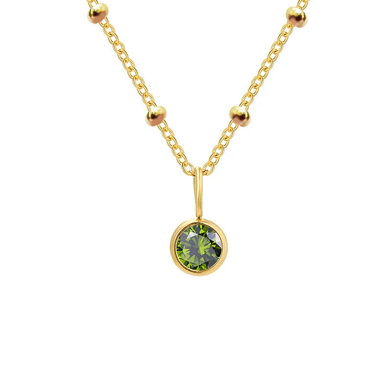 Celestial Birthstone Necklace | Stainless Steel 10