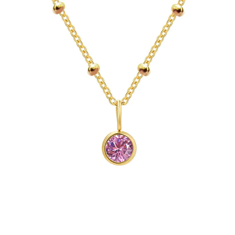 Celestial Birthstone Necklace | Stainless Steel 14