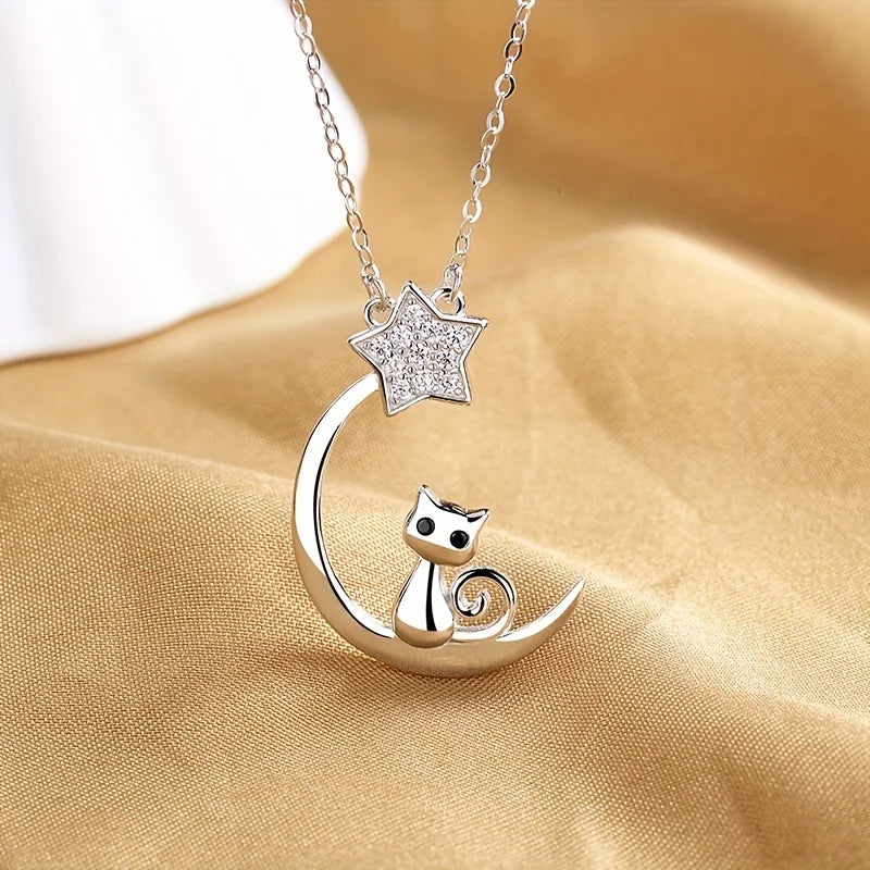 Celestial Cat Necklace | Sterling Silver 0