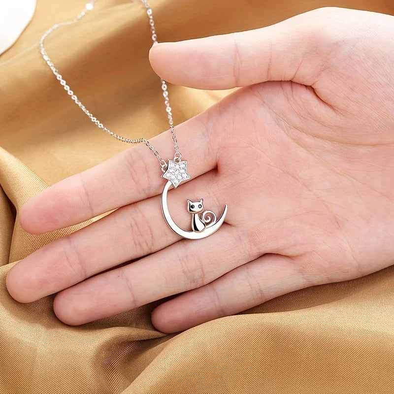 Celestial Cat Necklace | Sterling Silver 1