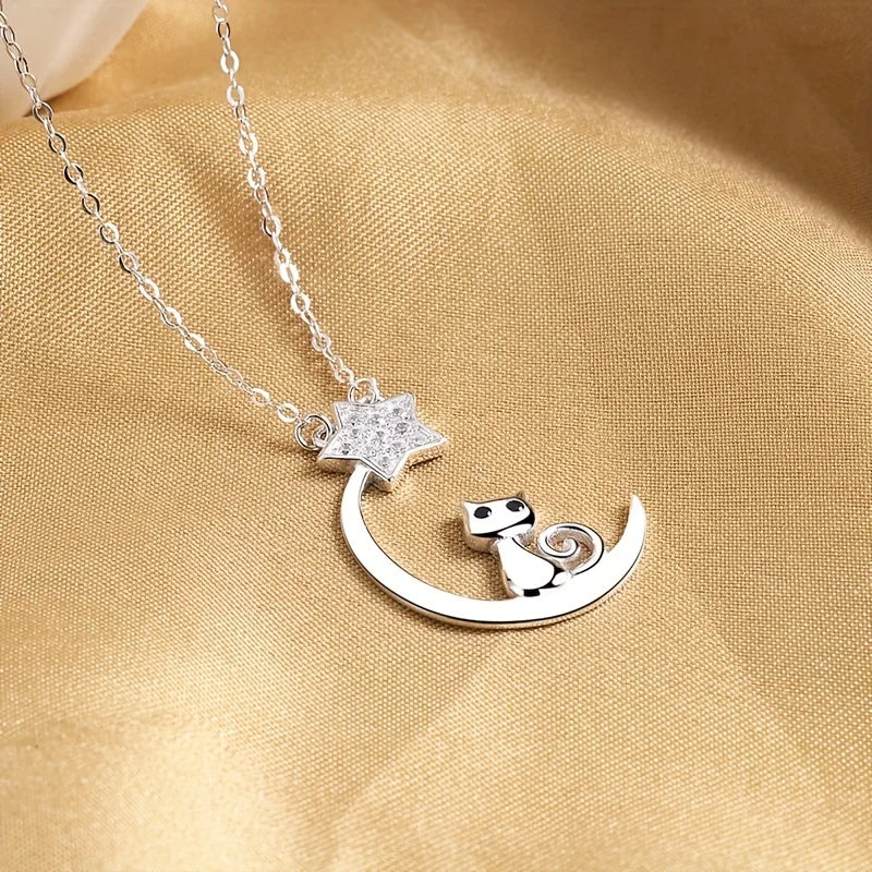 Celestial Cat Necklace | Sterling Silver 2