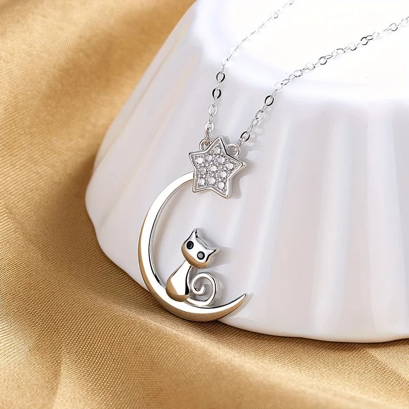 Celestial Cat Necklace | Sterling Silver 4