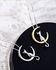 Celestial Cat | Elegant Cat Necklace | Crescent Moon Jewelry | Whimsical Accessories 2