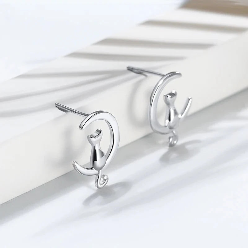 Celestial Cat | Sterling Silver Earrings | Cat Jewelry | Whimsical Accessories 1