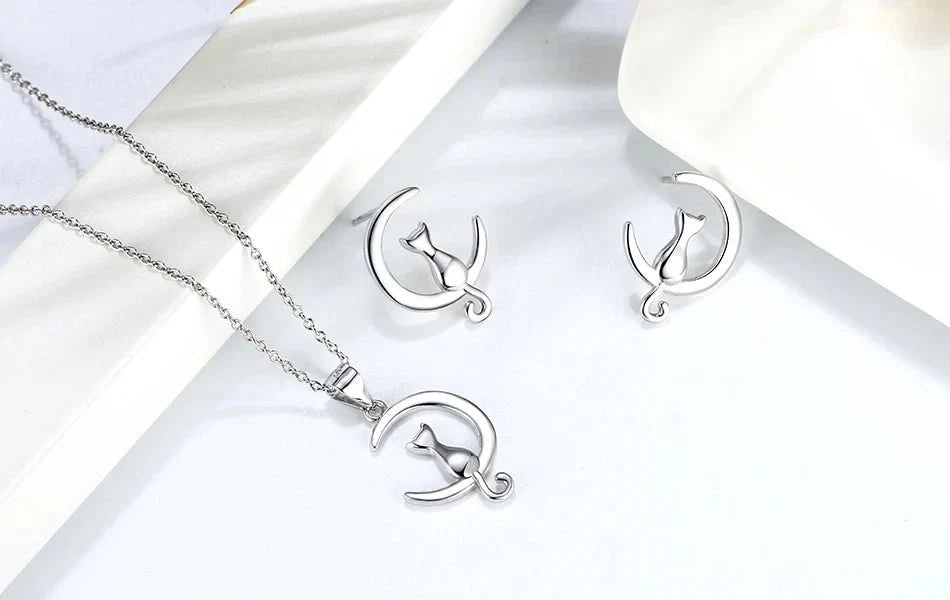 Celestial Cat | Sterling Silver Earrings | Cat Jewelry | Whimsical Accessories 3