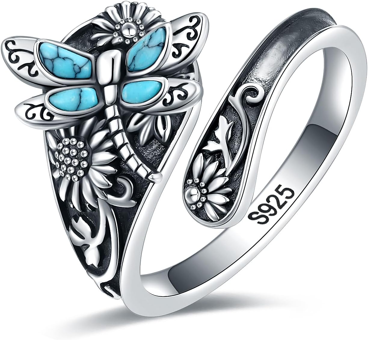 Celestial Charm | Women's Ring | Silver Rings for Women | Vintage Turquoise Spoon Ring 2