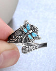 Celestial Charm | Women's Ring | Silver Rings for Women | Vintage Turquoise Spoon Ring 3