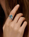 Celestial Charm | Women's Ring | Silver Rings for Women | Vintage Turquoise Spoon Ring 4