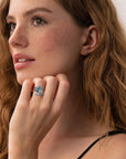 Celestial Charm | Women's Ring | Silver Rings for Women | Vintage Turquoise Spoon Ring 5