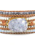 Celestine Druzy Wrap Bracelet | Genuine Leather 3