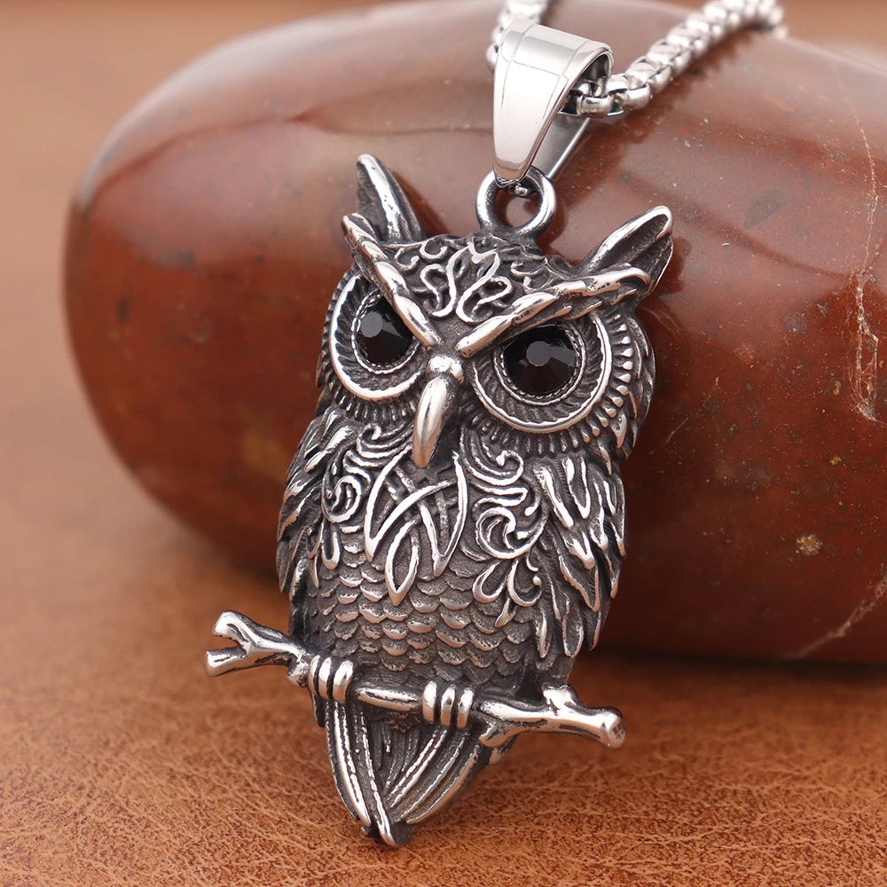 Celtic Owl Wisdom Pendant Necklace | Stainless Steel 1