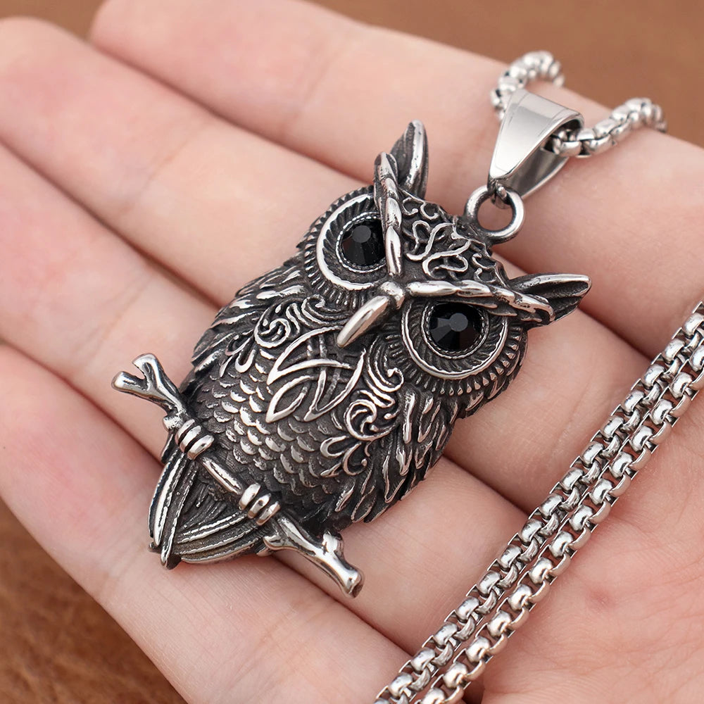 Celtic Owl Wisdom Pendant Necklace | Stainless Steel 4