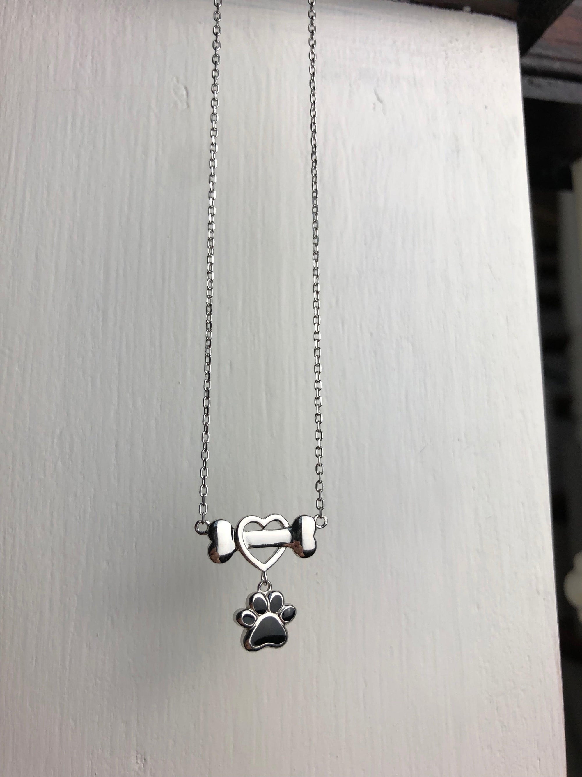 Cherished Companion Necklace | Dog Paw Print Jewelry | Stainless Steel Pet Lover Gift 0