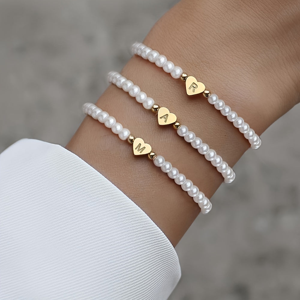 Chic A-Z Heart Initial Bracelet | Stainless Steel 2