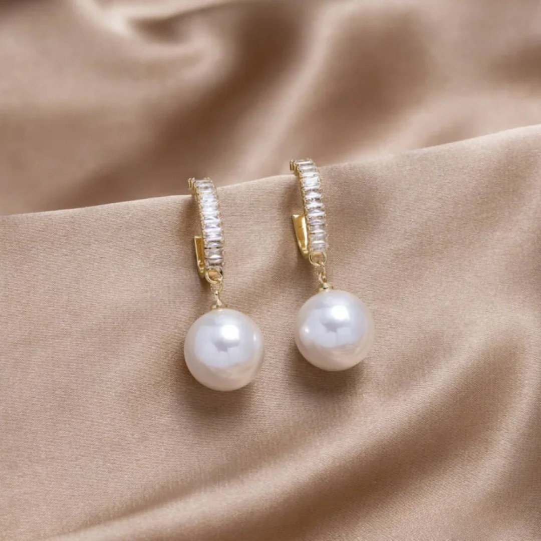 Chic Pearl & Zirconia Earrings | Handmade 0