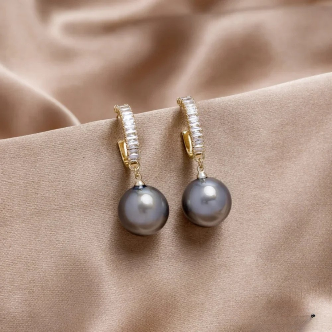 Chic Pearl & Zirconia Earrings | Handmade 1