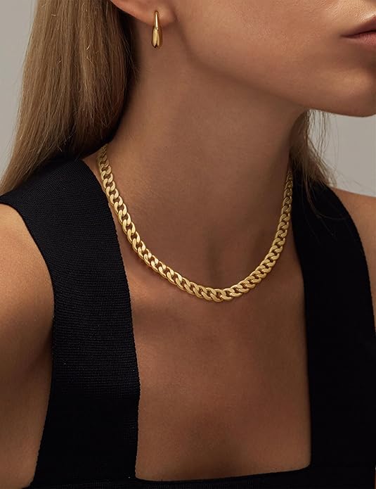 Chunky Cuban Link Necklace | Gold 4