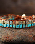 Classic Bohemian Jasper Wrap Bracelet | Genuine Leather 2