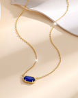 Classic Oval Sapphire Necklace | Gold 1