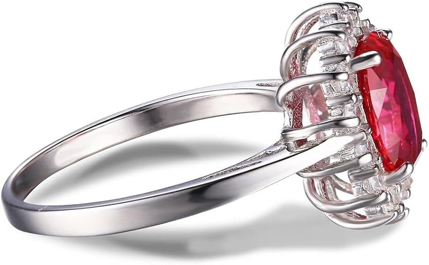 Classic Ruby Halo Ring | White Gold 1
