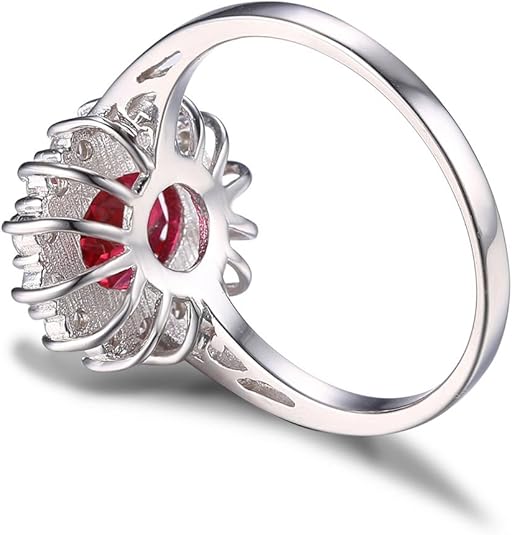 Classic Ruby Halo Ring | White Gold 3
