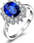 Classic Sapphire Halo Ring | White Gold 0
