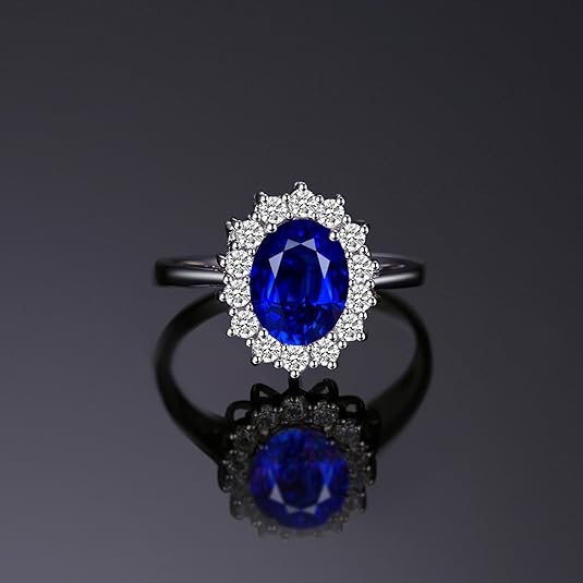 Classic Sapphire Halo Ring | White Gold 1