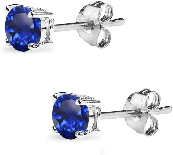 Classic Sapphire Stud Earrings | White Gold 2