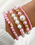 Classy Pearl Heart Bracelet Set | Pearl 7