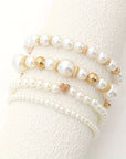 Classy Pearl Heart Bracelet Set | Pearl 8