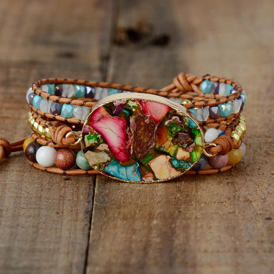 Color Splash Jasper Bracelet | Natural Stone 0