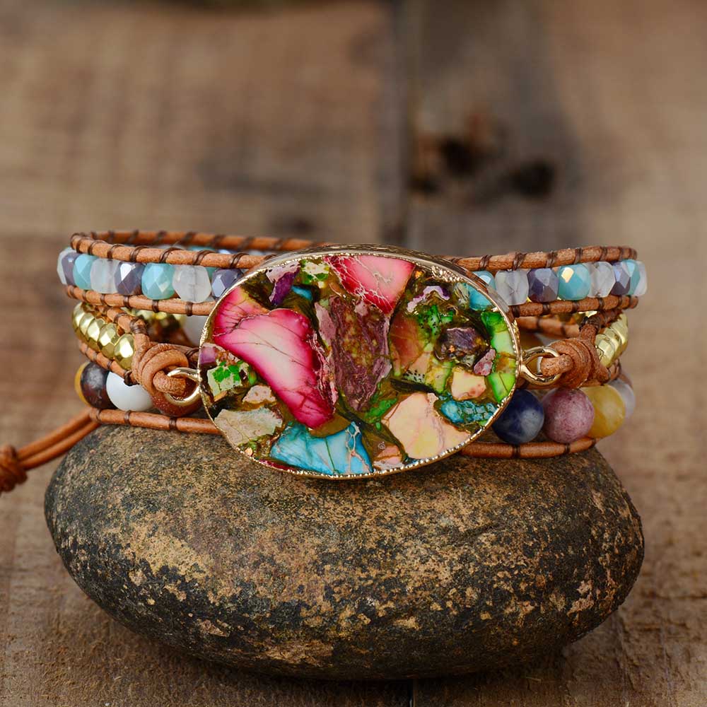 Color Splash Jasper Bracelet | Natural Stone 2