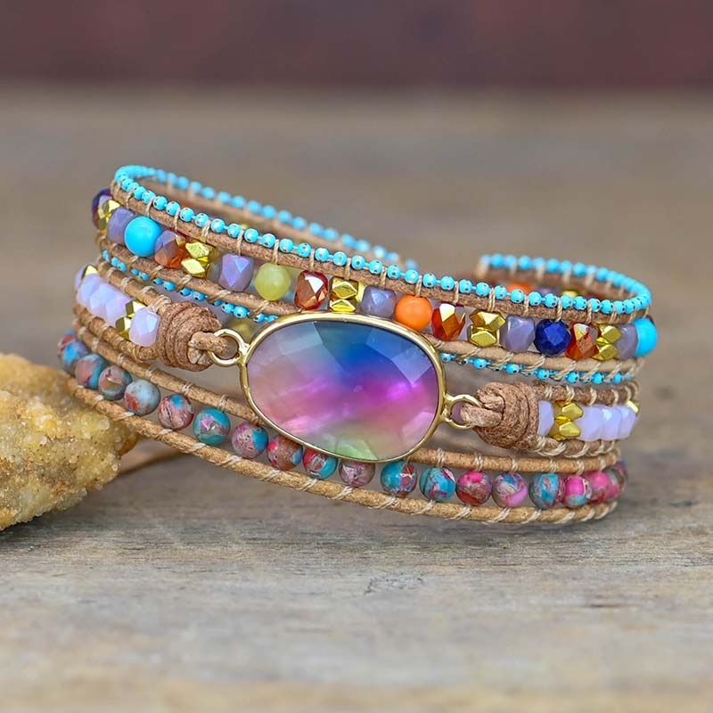 Colorful Agate & Lapis Lazuli Bracelet | Alloy 0