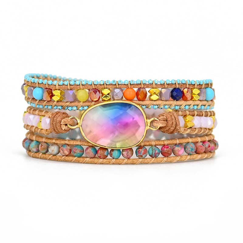 Colorful Agate & Lapis Lazuli Bracelet | Alloy 4