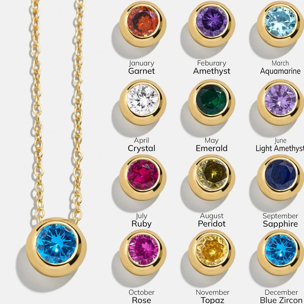 Colorful Birthstone Necklace | Stainless Steel 3