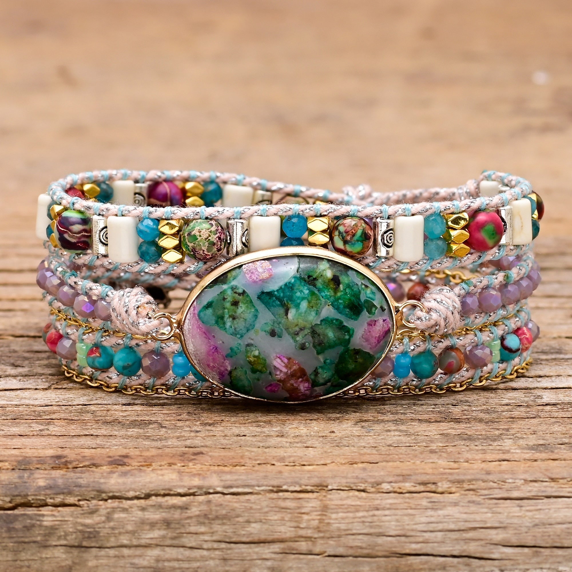 Colorful Calcite Love Bracelet | Natural Gemstone 0