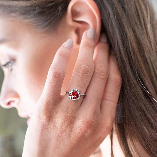 Crimson Glow Promise Ruby Ring | White Gold 1