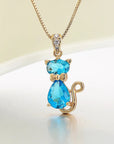Crystal Cat Pendant Necklace | Gold-Plated Brass 2