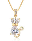 Crystal Cat Pendant Necklace | Gold-Plated Brass 6