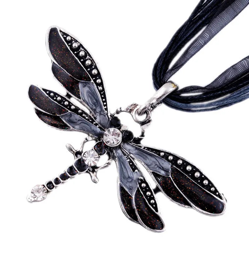 Crystal Dragonfly Pendant Necklace | Alloy 0