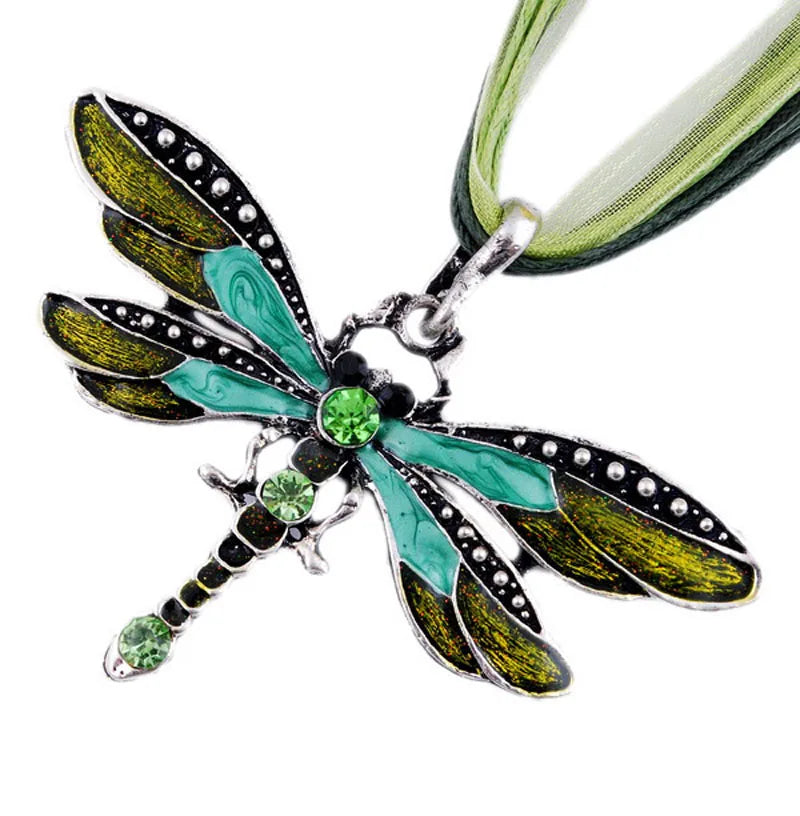 Crystal Dragonfly Pendant Necklace | Alloy 1