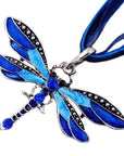 Crystal Dragonfly Pendant Necklace | Alloy 7