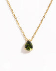 Crystal Teardrop Birthstone Necklace | Stainless Steel 10