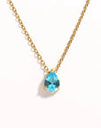 Crystal Teardrop Birthstone Necklace | Stainless Steel 12
